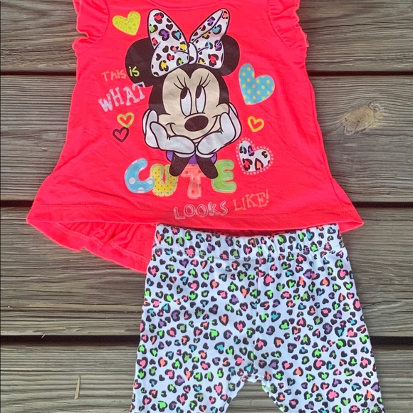 Disneyโs Girl Minnie Mouse Short Sleeve outfit 24m